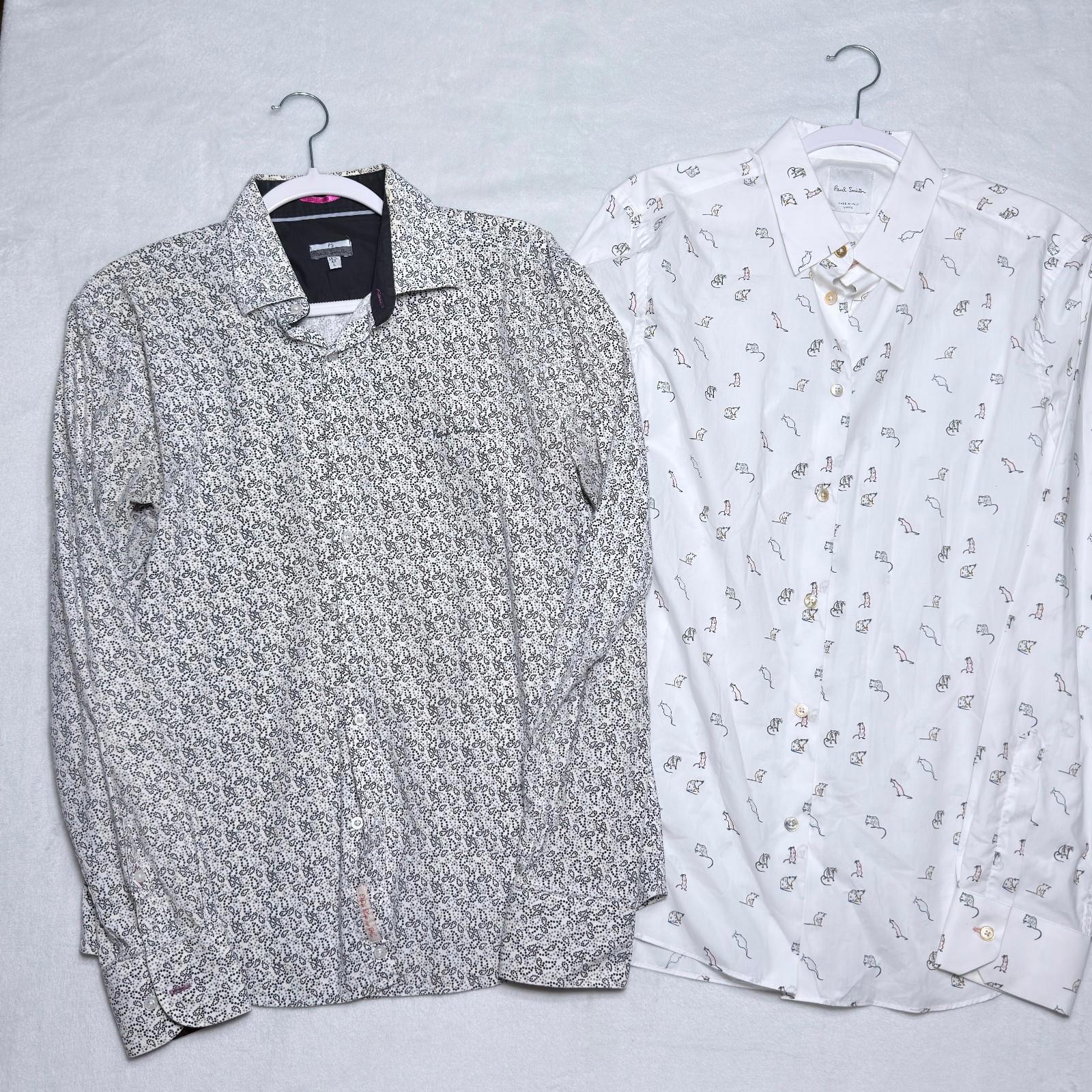 Lot Of 2 Paul Smith Men's Shirts Large L Mainline Mouse Print & Paisley Bundle